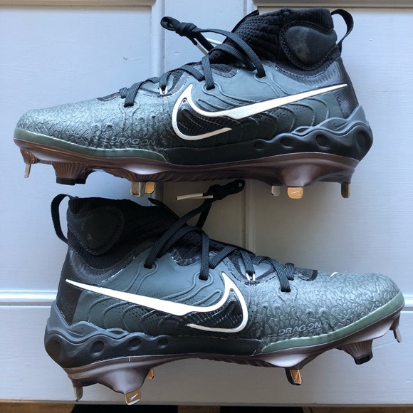 Nike Alpha Huarache NXT Mid Metal Baseball Cleats Black - Picture 3 of 7